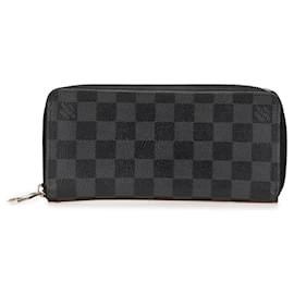 Louis Vuitton-Louis Vuitton Black Damier Graphite Vertical Zippy Wallet-Black