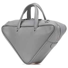 Balenciaga-Balenciaga Gray Medium Leather Triangle Duffle Bag-Brown