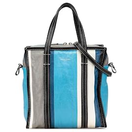 Balenciaga-Balenciaga Blue S Lambskin Bazar Shopper Satchel-Blue,Other