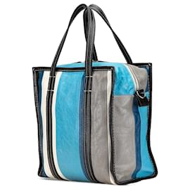 Balenciaga-Balenciaga Blue S Lambskin Bazar Shopper Satchel-Blue,Other