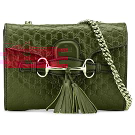 Gucci-Gucci Red Mini Microguccissima Emily Crossbody-Red