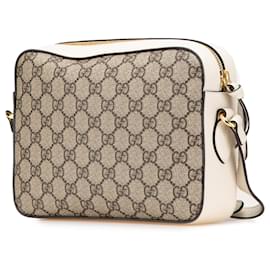 Gucci-Gucci Brown Small GG Supreme Horsebit 1955 Crossbody-Brown,Beige