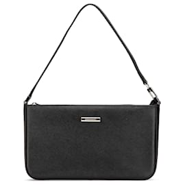 Burberry-Burberry Black Leather Shoulder Bag-Black