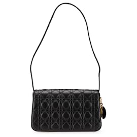 Dior-Dior Black Lambskin Cannage Shoulder Bag-Black