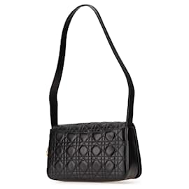 Dior-Dior Black Lambskin Cannage Shoulder Bag-Black