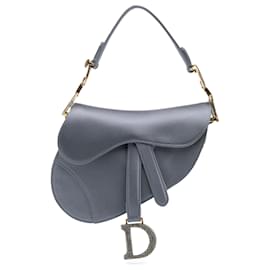 Dior-Dior Gray Mini Satin Crystal Embellished Saddle-Brown
