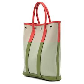 Hermès-Hermès Brown Toile Garden Party File 28-Brown,Beige,Other