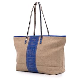 Fendi-Fendi Brown Zucca Raffia Roll Tote-Brown,Beige