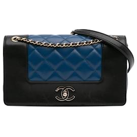 Chanel-Chanel Blue Small Bicolor Lambskin Mademoiselle Flap-Blue
