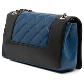 Chanel-Chanel Blue Small Bicolor Lambskin Mademoiselle Flap-Blue
