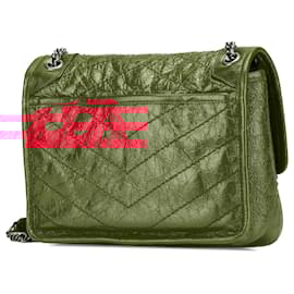 Saint Laurent-Saint Laurent Red Baby Crinkled Calfskin Monogram Niki Bag-Red