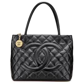 Chanel-Chanel Black Caviar Medallion Tote-Black