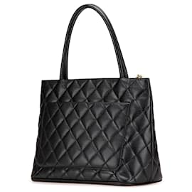 Chanel-Chanel Black Caviar Medallion Tote-Black