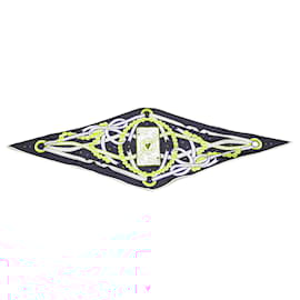 Hermès-Hermès Black Dame De Coeur Nano Losange Silk Scarf-Black