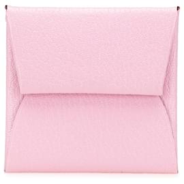 Hermès-Hermès Pink Chevre Mysore Bastia Coin Pouch-Pink