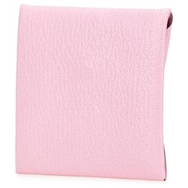 Hermès-Hermès Pink Chevre Mysore Bastia Coin Pouch-Pink