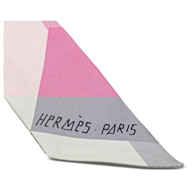 Hermès-Hermès Pink Sea Surf and Fun Silk Twilly Scarf-Pink