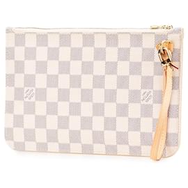 Louis Vuitton-Louis Vuitton White Damier Azur Neverfull MM Pouch-White