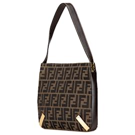 Fendi-Fendi Brown Zucca Canvas Shoulder Bag-Brown