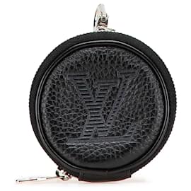 Louis Vuitton-Louis Vuitton Black Taurillon Shadow Keychain Pouch-Black