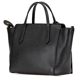 Gucci-Gucci Black Mini Leather Swing Satchel-Black