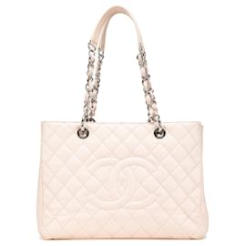 Chanel-Chanel Brown Caviar Grand Shopping Tote-Brown,Beige