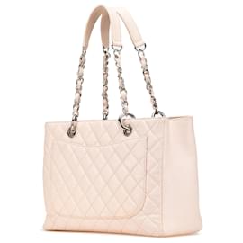 Chanel-Chanel Brown Caviar Grand Shopping Tote-Brown,Beige