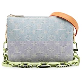Louis Vuitton-Louis Vuitton Blue Monogram Denim Coussin BB-Blue,Other