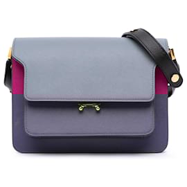 Marni-Marni Pink Tricolor Leather Trunk Crossbody-Pink,Other,Light blue