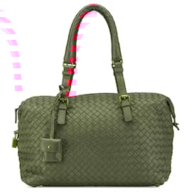 Bottega Veneta-Bottega Veneta Pink Nappa Intrecciato Handbag-Pink