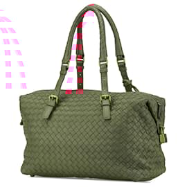 Bottega Veneta-Bottega Veneta Pink Nappa Intrecciato Handbag-Pink