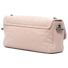 Chanel-Chanel Brown Large Quilted Lambskin Country Chic Flap-Brown,Beige