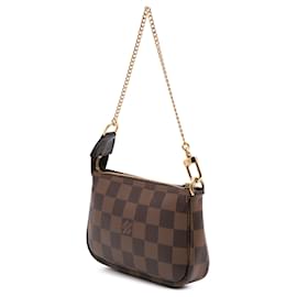 Louis Vuitton-Louis Vuitton Brown Damier Ebene Mini Pochette Accessoires-Brown