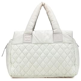Chanel-Chanel White Large Nylon Coco Cocoon Tote-White,Eggshell