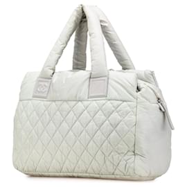 Chanel-Chanel White Large Nylon Coco Cocoon Tote-White,Eggshell