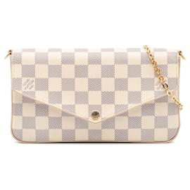 Louis Vuitton-Louis Vuitton White Damier Azur Pochette Felicie-White