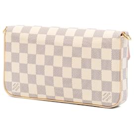 Louis Vuitton-Louis Vuitton White Damier Azur Pochette Felicie-White