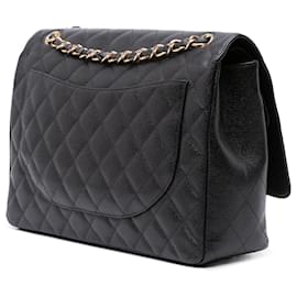 Chanel-Chanel Black Maxi Classic Caviar Double Flap-Black
