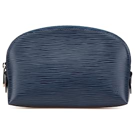 Louis Vuitton-Louis Vuitton Blue Epi Cosmetic Pouch-Blue