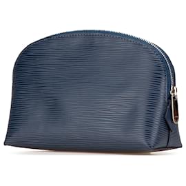 Louis Vuitton-Louis Vuitton Blue Epi Cosmetic Pouch-Blue