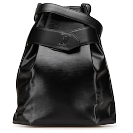 Louis Vuitton-Louis Vuitton Black Epi Sac D Epaule PM-Black
