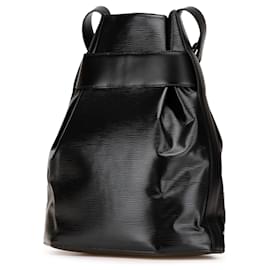 Louis Vuitton-Louis Vuitton Black Epi Sac D Epaule PM-Black
