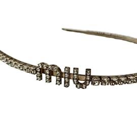 Miu Miu-Miu Miu MIU 5JH081 Headband with Rhinestones-Silvery