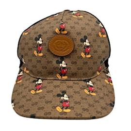 Gucci-GUCCI Mickey Mouse Baseball Cap-Brown