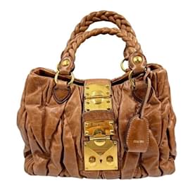Miu Miu-Miu Miu Brown Leather Handbag-Brown