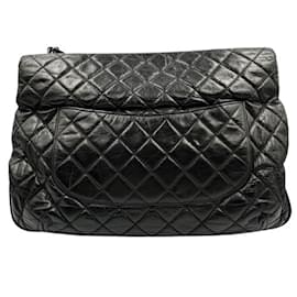 Chanel-Chanel Black Calfskin Shoulder Bag-Black