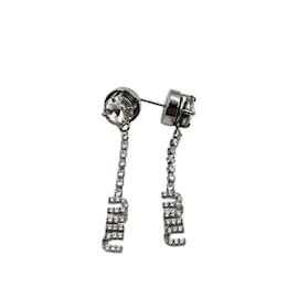 Miu Miu-Miu Miu MIU Crystal Metal Drop Earrings-Silvery