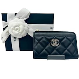 Chanel-Chanel Black Leather Card Case-Black