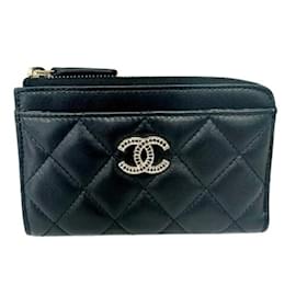 Chanel-Chanel Black Leather Card Case-Black