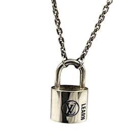 Louis Vuitton-Louis Vuitton Silver Lockit Pendant Necklace-Silvery